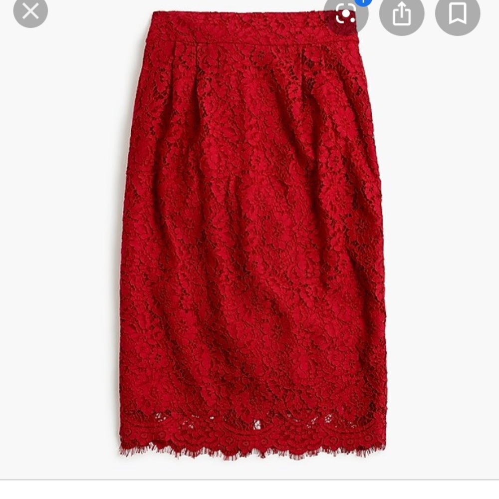 NWT J.Crew Lace Pintuck Pencil Skirt